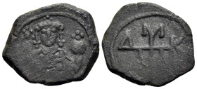 Manuel I Comnenus, 1143-1180. Half Tetarteron (Copper, 17.5 mm, 2.20 g, 11 h), light standard, uncertain Greek mint, circa 1143-1152. Crowned half len...