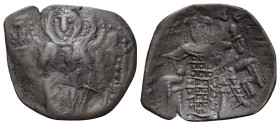 Latin Rulers of Constantinople, 1204-1261. Trachy (Bronze, 21 mm, 1.08 g, 6 h), Constantinople. MP - ΘV The Virgin, nimbate, enthroned facing, holding...