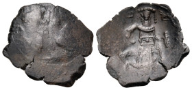 John Comnenus-Ducas, as despot of Thessalonica, 1242-1244. Trachy (Bronze, 16 mm, 0.84 g), Thessalonica. The Theotokos enthroned facing, holding infan...