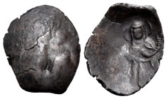 John Comnenus-Ducas, as emperor of Thessalonica, 1237-1242. Trachy (Bronze, 14.1 mm, 0.57 g, 6 h), Thessalonica. Star. Rev. The Virgin standing facing...