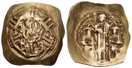 Andronicus II Palaeologus, with Michael IX, 1282-1328. Hyperpyron (Gold, 28 mm, 4.07 g, 6 h), Constantinople, 1294-1303. Bust of the Virgin, orans, wi...