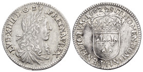 FRANCE. Louis XIV, 1643–1715. 1/12 Ecu (5 Sols) (Silver, 20 mm, 2.29 g, 6 h), Limoges, 1662. •LVD•XIIII•D•G•(Mintmark) - FR•ET•NAV• REX Draped juvenil...