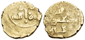 ITALY. Sicilia (Regno). Roger II, as Count, 1105-1130. Tari (Gold, 14,5 mm, 2.14 g, 2 h), Messina. Circular Kufic legend with an ornate 'Tau' at the c...
