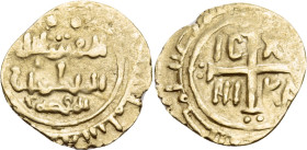 ITALY. Sicilia (Regno). Roger II, 1130-1154. Tari (Gold, 13 mm, 0.83 g, 10 h), Palermo, circa 1130-1140. Circular Kufic legend with a three-line Kufic...