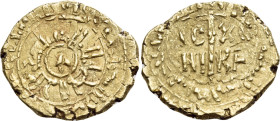 ITALY. Sicilia (Regno). William II, "the Good", 1166-1189. Tari (Gold, 15 mm, 2.68 g), Messina or Palermo. Inner Arabic legend al-malik Ghuliyam al-mu...