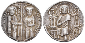 ITALY, Venice. Pietro Ziani, 1205-1229. Grosso (Silver, 20 mm, 2.09 g, 6 h). S M VENETI P ZIANI / DVX The doge, on the left, standing facing, holding ...