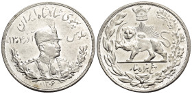 IRAN, Pahlavis. Reza Shah, AH 1344-1360 / AD 1925-1941. 5000 dinars (Silver, 36 mm, 22.96 g, 6 h), SH 1306. Bust of Reza Shah to right within laurel a...