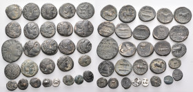 GREEK. Circa 5th-2nd centuries BC. (Silver/Bronze, 136.00 g). A lot of Twenty-Eight (28) silver (2) and bronze (26) coins, mostly from Macedon. The tw...