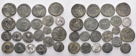 ROMAN IMPERIAL. Circa 2nd-4th century. (Silver/Bronze, 120.32 g). A lot of Twenty-One (21) Roman Imperial silver (2) and bronze (19) coins, mostly fro...