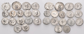 ROMAN IMPERIAL. Circa 3rd century. (Silver, 54.30 g). A lot of Sixteen (16) Roman silver coins, including thirteen denarii, ranging from Antoninus Piu...