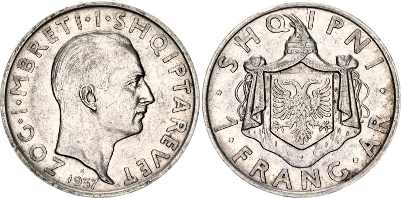 Albania 1 Frang Ar 1937 R

KM# 16, N# 11784; Silver; Zog I; AUNC/UNC