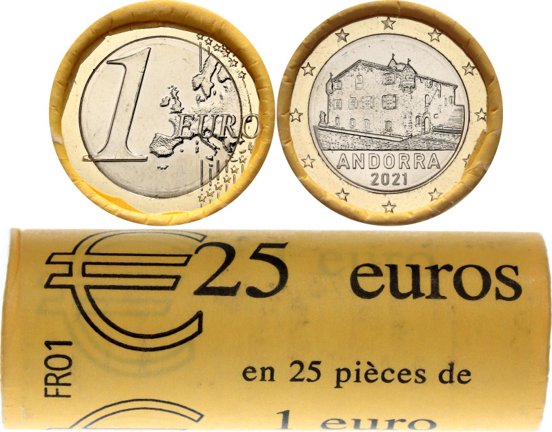Andorra 25 x 1 Euro 2021 Mint Roll

KM# 526, N# 68394; Bimetall; Never opened ...