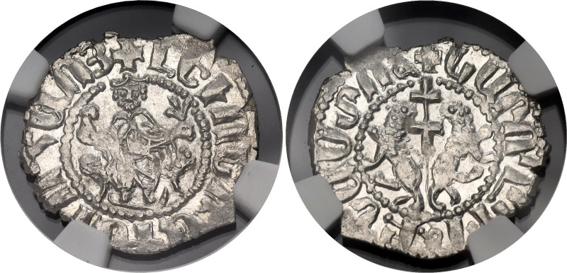 Armenia Levon I 1 Dram 1198 - 1219 (ND) NGC MS 64

N# 37315; Silver