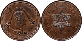 Belgium Commemorative Copper Medal "Funeral Ceremony at the Grand Orient of Belgium in Memory of Leopold I" 1865