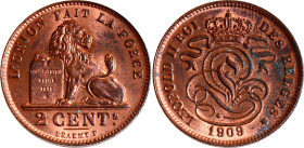 Belgium 2 Centimes 1909