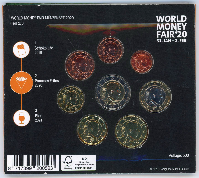 Belgium World Money Fair Mint Set "Pommes Frites" 2020

Issued special for Fai...