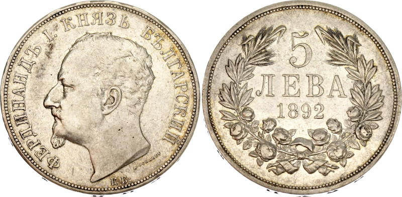 Bulgaria 5 Leva 1892 KB

KM# 15, N# 32250; Silver; Ferdinand I; Kremnitz Mint;...