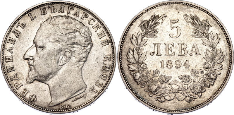 Bulgaria 5 Leva 1894 KB

KM# 18, N# 17712; Silver; Ferdinand I; Kremnitz Mint;...