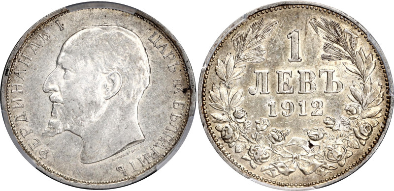 Bulgaria 1 Lev 1912 PCGS AU 55

KM# 31, N# 12345; Silver; Ferdinand I; AUNC