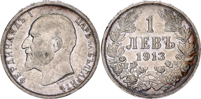 Bulgaria 1 Lev 1912

KM# 31, N# 12345; Silver; Ferdinand I; XF Toned