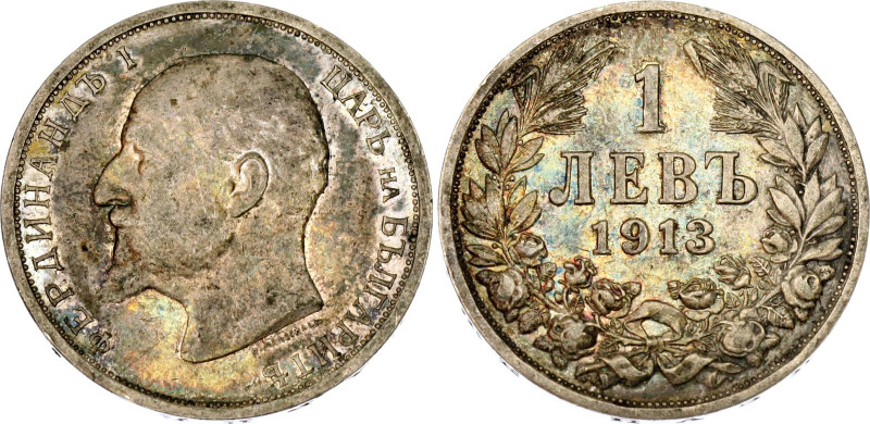 Bulgaria 1 Lev 1913

KM# 31, N# 12345; Silver; Ferdinand I; XF-AUNC with beaut...