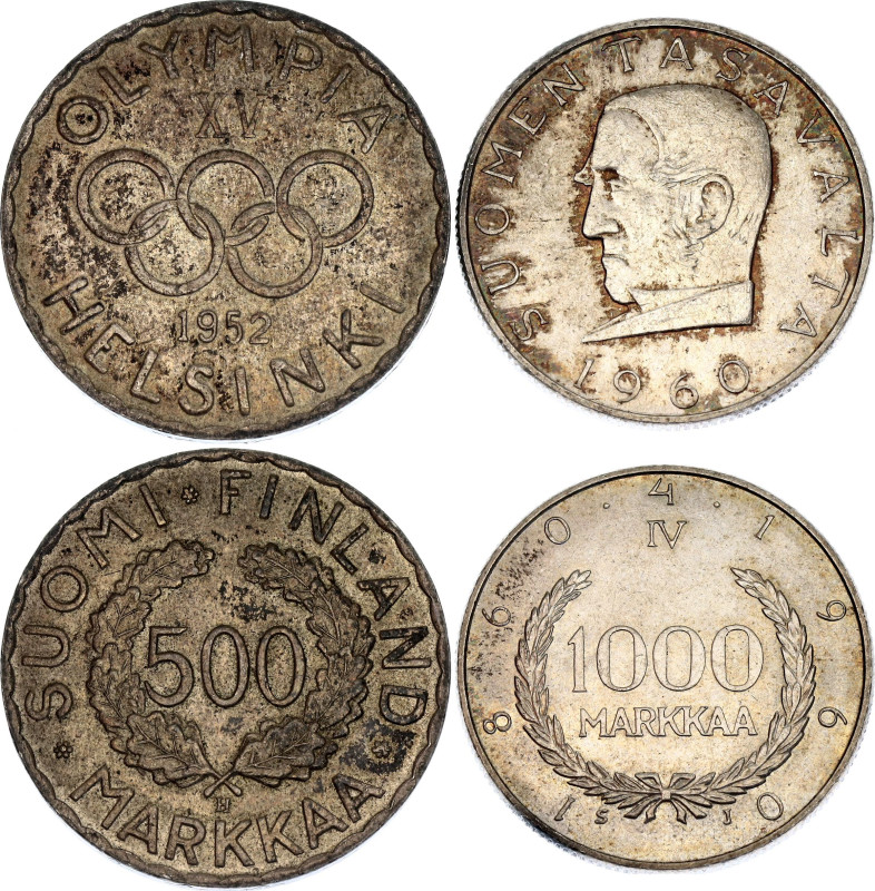 Finland 500 - 1000 Markaa 1952 -1960

Silver; AUNC with toning