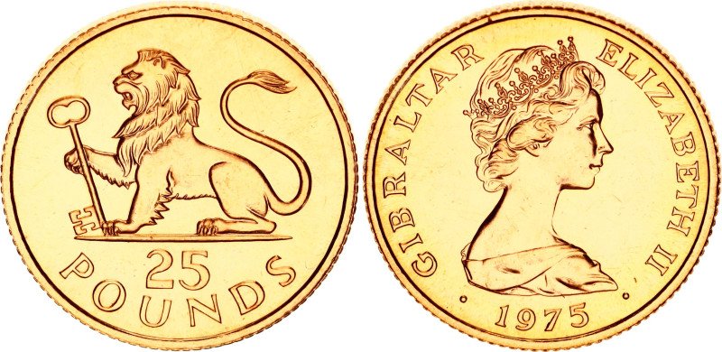 Gibraltar 25 Pounds 1975

KM# 7, N# 106123; Gold (0.917) 7.86 g., 22 mm.; Eliz...