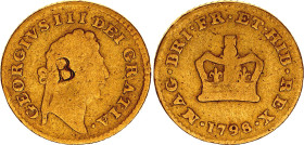 Great Britain 1/3 Guinea 1798 Countermark "B"