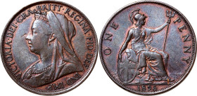 Great Britain 1 Penny 1895 Planchet Flaw Error