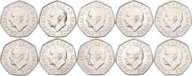 Great Britain 10 x 50 Pence 2022 Charles III