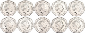 Great Britain 10 x 50 Pence 2022 Elizabeth II