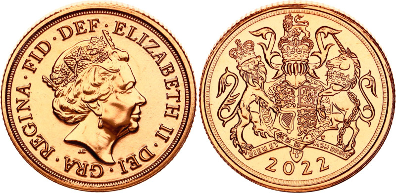 Great Britain 1 Sovereign 2022

Sp# SC12, N# 312715; Gold (0.917) 7.98 g., 22....