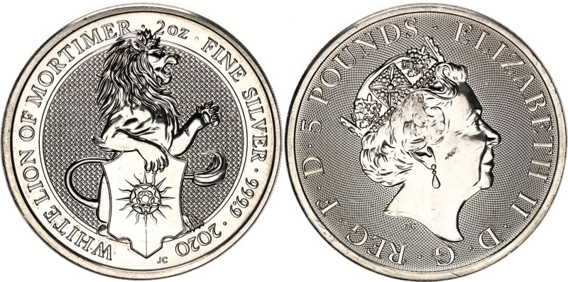 Great Britain 5 Pounds 2020

N# 180354; Silver (0.999) 2 Oz 38 mm; Elizabeth I...