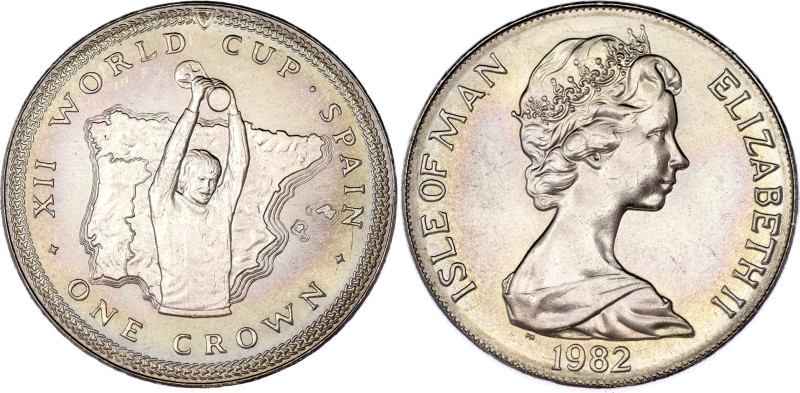 Isle of Man 1 Crown 1982 PM

KM# 91, N# 40785; Copper-nickel; 1982 World Cup, ...