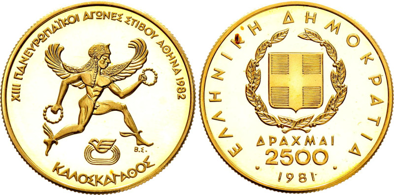 Greece 2500 Drachmai 1981

KM# 128, N# 78269; Gold (0.900) 6.45 g., 21 mm., Pr...