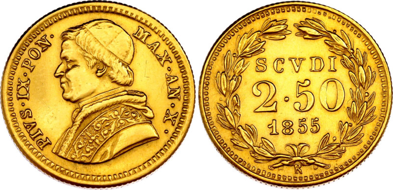 Italian States Papal States 2-1/2 Scudi 1855 R Collectors Copy

KM# 1117, N# 2...