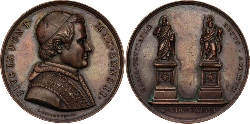 Italian States Papal States Bronze Medal Pope Pius IX 1847

Bronze 34.90 g., 4...