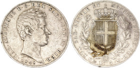 Italian States Sardinia 5 Lire 1848 P