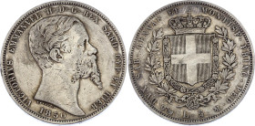 Italian States Sardinia 5 Lire 1850 P