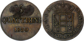 Italian States Tuscany 5 Quattrini 1830