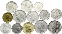 Italy Lot of 13 Coins 1940 - 1979 R