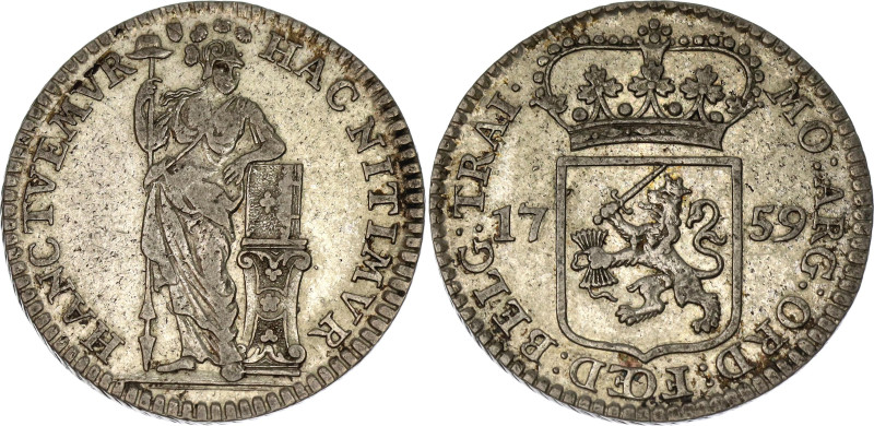 Netherlands 1/4 Gulden 1759

KM# 113, Ver# 111.6, N# 93009; Silver; XF Toned