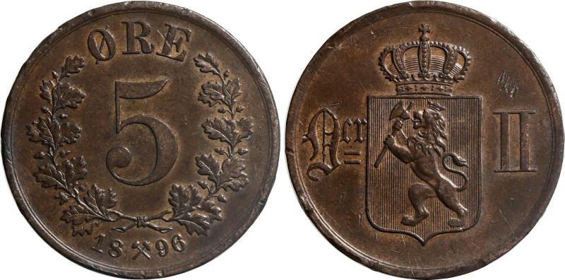 Norway 5 Ore 1896

KM# 349, N# 4142; Bronze; Oscar II; XF+