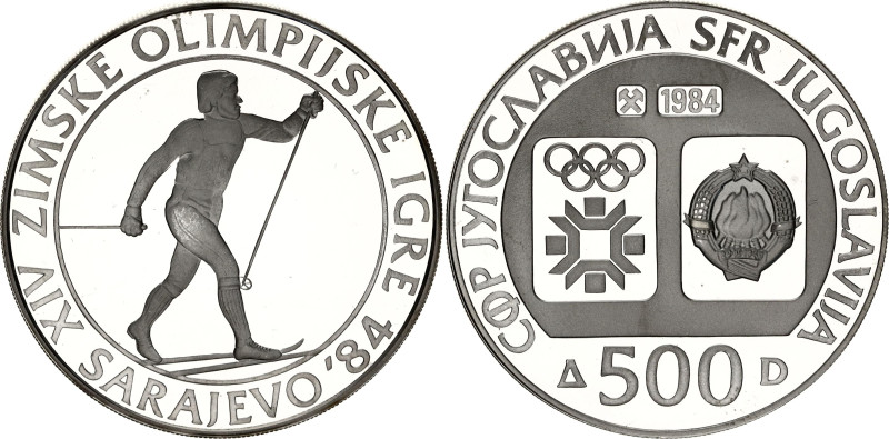 Yugoslavia 500 Dinara 1984

KM# 109, N# 22903; Silver., Proof; Winter Olympics...