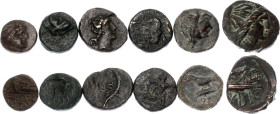 Ancient Greece Lot of 6 Coins 350 - 150 BC