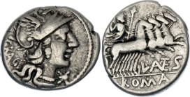 Roman Republic Denarius 136 BC L. Antestius Gragulus