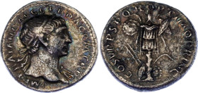 Roman Empire Trajan Denarius 107 - 108 AD