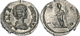 Roman Empire Julia Domna Denarius 209 AD Juno