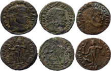 Roman Empire 3 x 1 Follis 308 - 324 AD Different Varietis