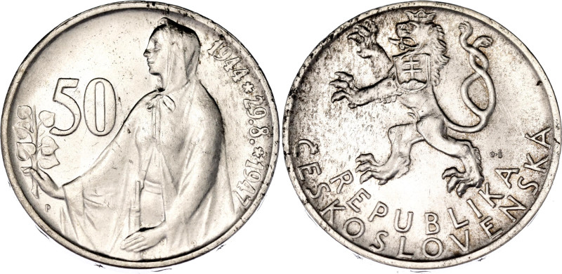 Czechoslovakia 50 Korun 1947

KM# 24, N# 12634; Silver; 3rd Anniversary - Slov...